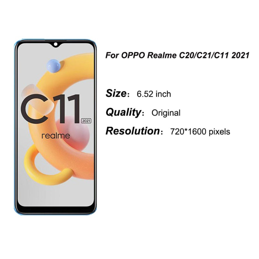 Jual lcd TS realme Realmi c11 2021, c21, c20 Narzo 50i RMX3231 RMX3063 ...