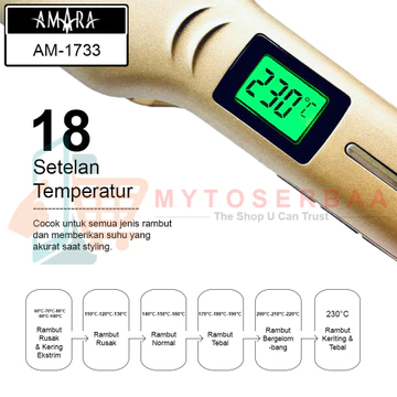 ( ) AMARA AM 1733 Ceramic Glide Floating Plate Hair Straightener Catokan Rambut MY
