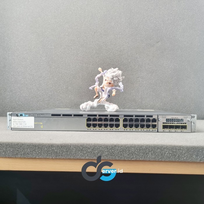 thumbnail image 2 of Cisco Catalyst WS-C3750X-24P-S POE+ Switch With C3KX-NM-1G Module & PSU 2 of 4