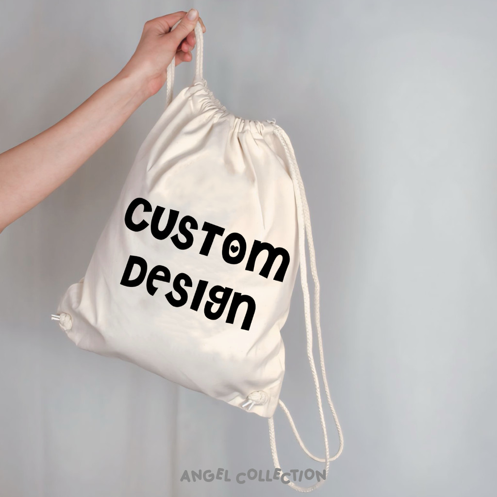Jual ENJEL String Bag CUSTOM SUKA SUKA Tas Serut 100% Kanvas Ukuran ...