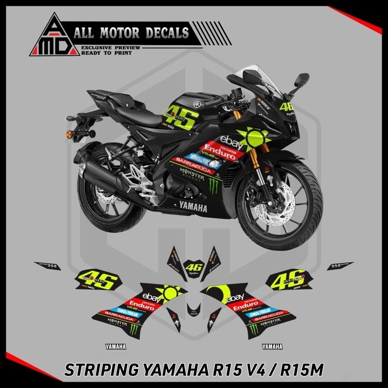 Jual Striping Yamaha R15 V4 Livery Pertamina Enduro / Sticker Semifull ...