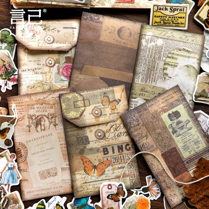 Jual Scrapbook Material Set Isi 80 Lembar Pack Retro Vintage Journal