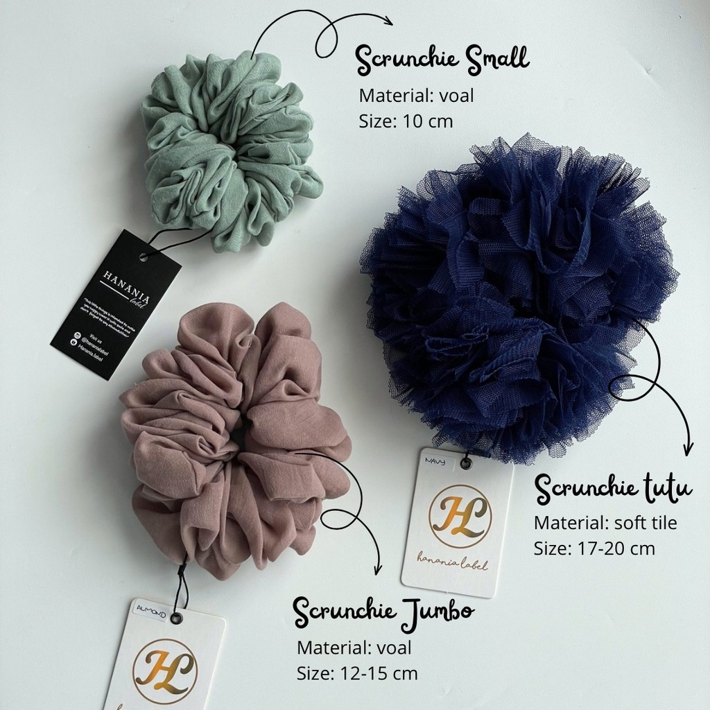 Jual HANANIA LABEL- SCRUNCHIE | TUTU TILE IKAT RAMBUT KUNCIR CEMPOL ...
