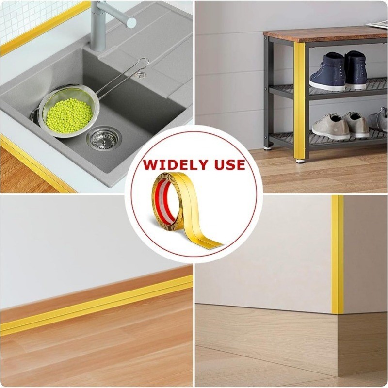 Jual List Sticker Metalik Wall Border 2CM X 3/5/10M /PVC Gold Silver ...