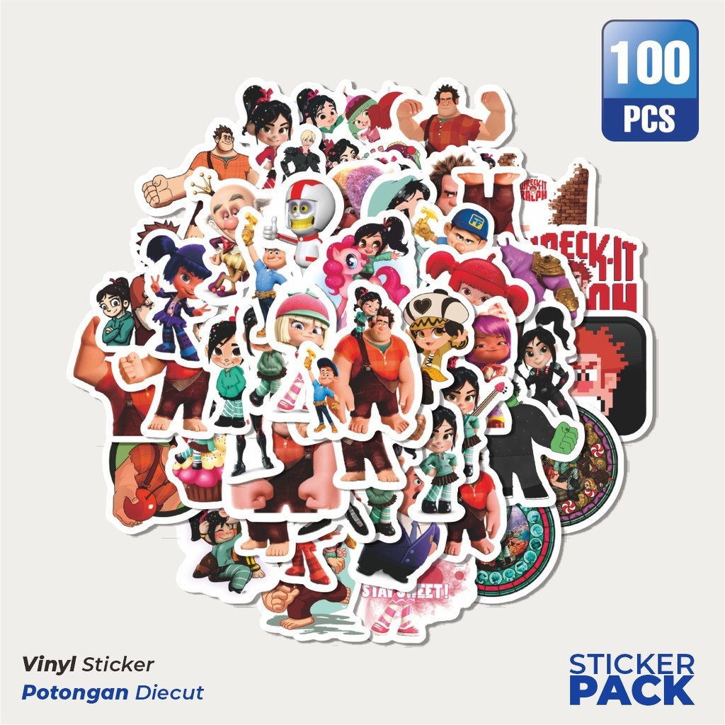 Jual 100 PCS STIKER Sticker Kartun Wreck It Ralph Sticker Waterproof ...