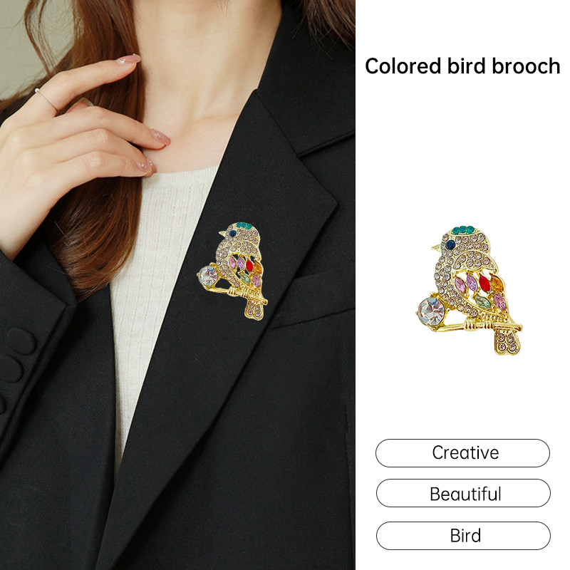 Jual COD Bros Berlian Bird Brooch Berwarna-warni Burung Bros High-end ...