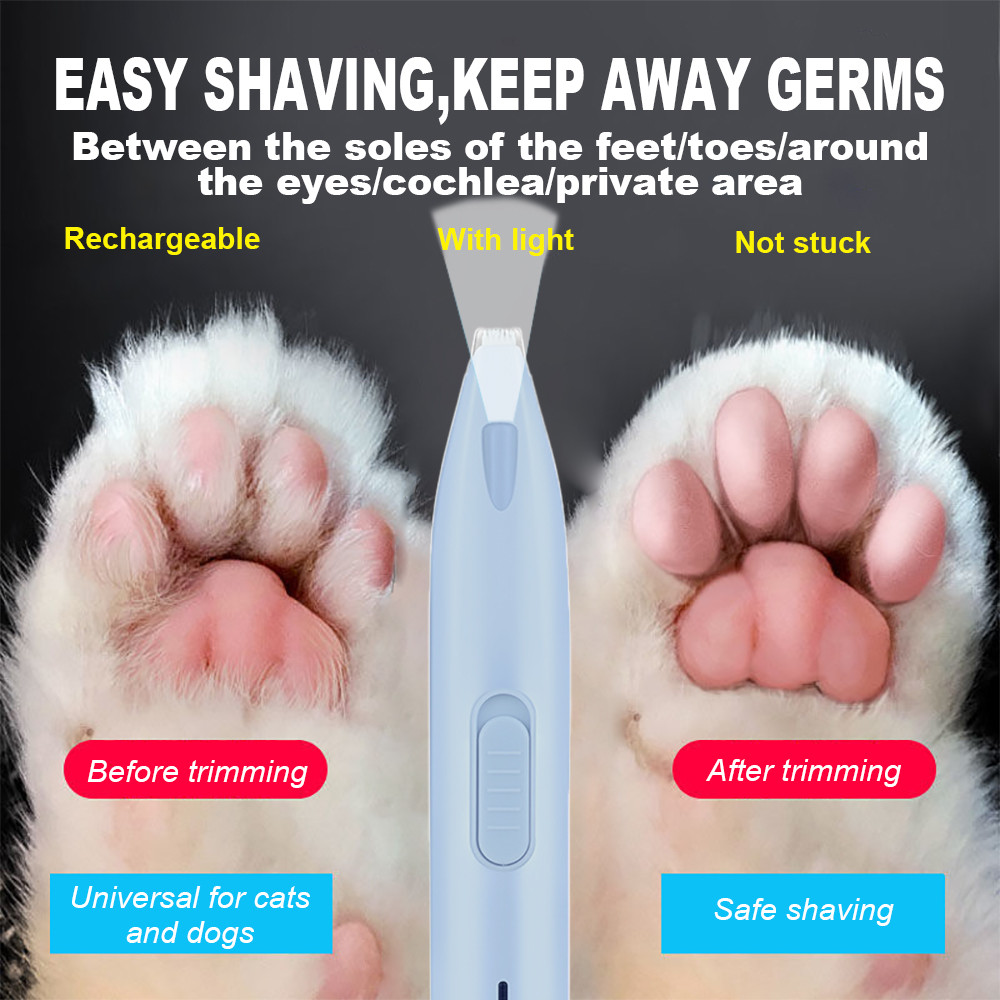 Jual Electric Pet Claw Hair Trimmer with LED Light for Dog Cat Foot ...
