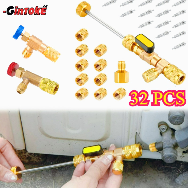 Jual 1Set 32pcs R22 R410 R32 Alat Bongkar Valve Core Alat Cabut Buka ...