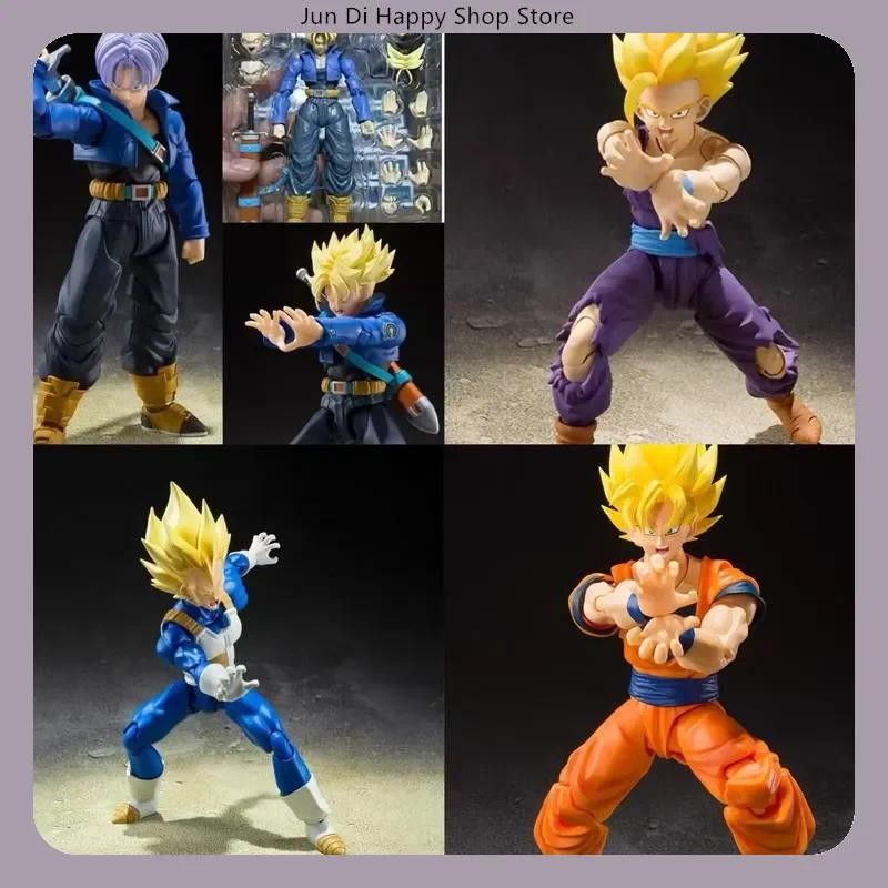 Deux Figurines Dragon Ball – Végéta Et Trunks Assis, 15cm, PVC, Collection