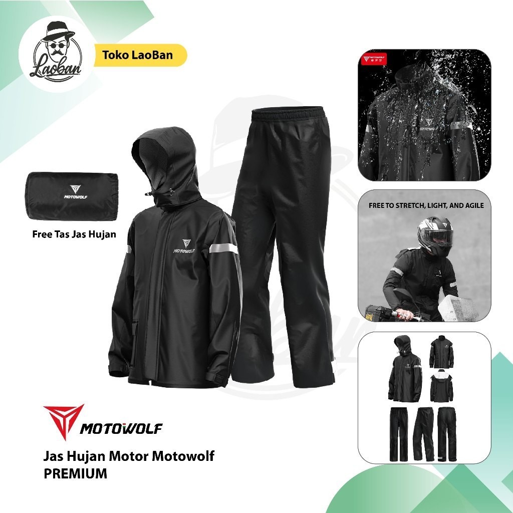 Jas Hujan Motowolf Premium Motowolf Raincoat Quick Dry 0401