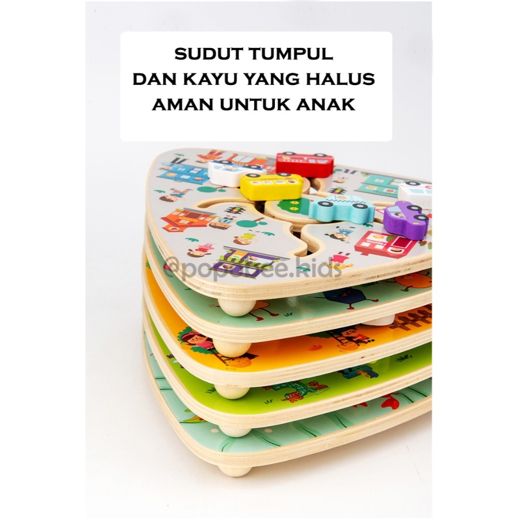 Jual TAB | Puzzle Kayu Labirin Transportasi Mobil dan Ocean Animals ...