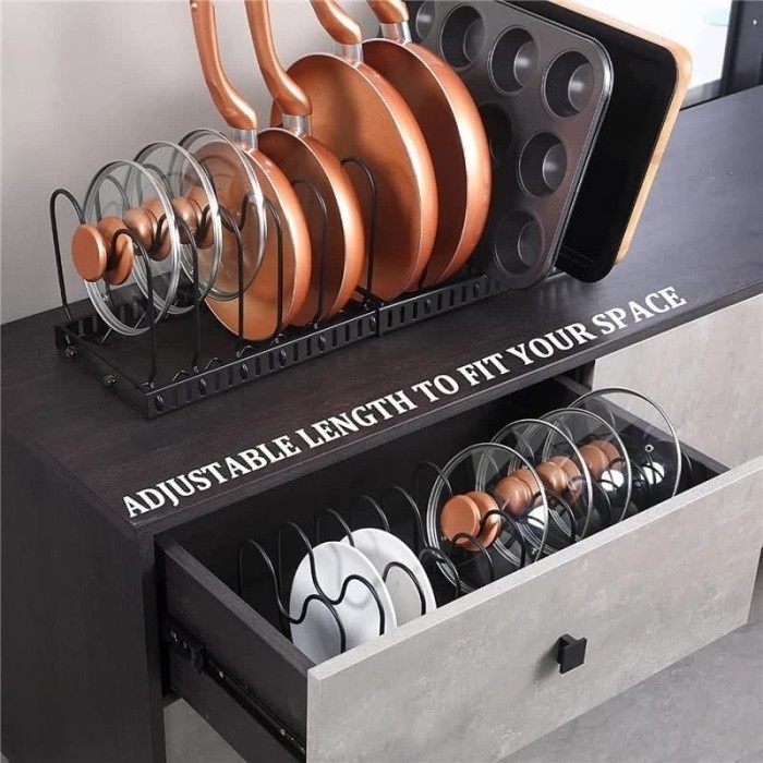 Jual Pan Pot Lids Rak Holder Rack Tutup Panci Teflon Talenan Piring ...