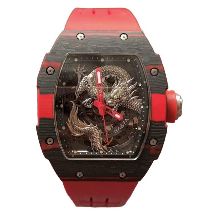 Jual Haofa Black Bezel Silver Dragon Watch | Shopee Indonesia