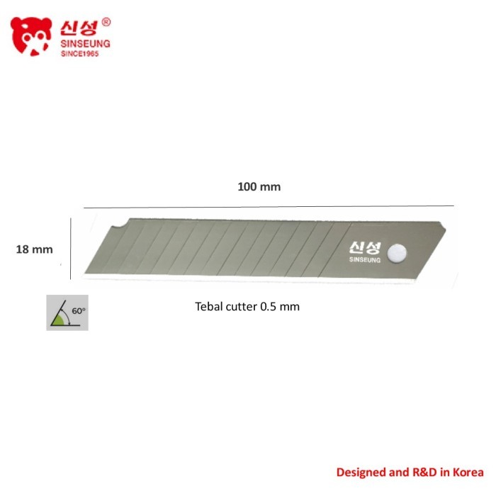 Jual SINSEUNG Isi cutter besar 18 mm L206 14 Patahan Cutter Blade 18mm ...