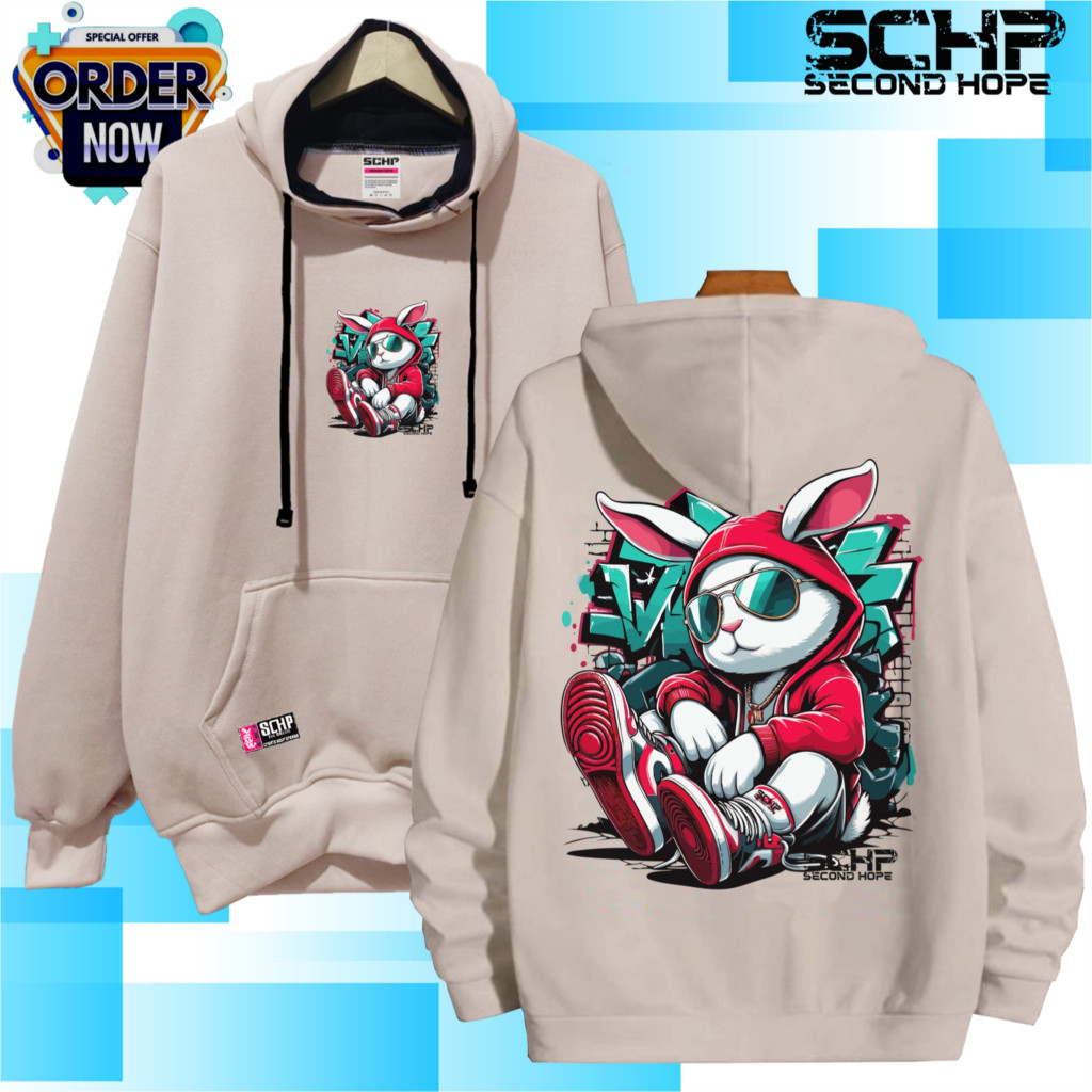 Jual Hoodie Pria Distro Warna Cream Gambar Rabit Keren Suiter Hodie ...