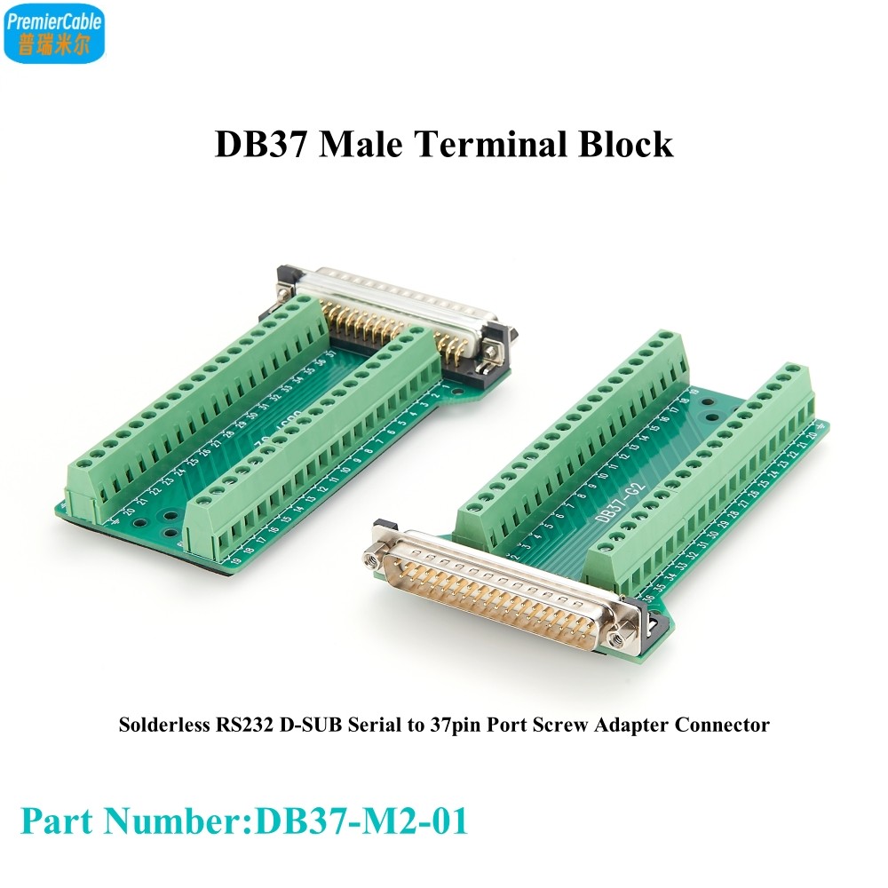 Jual D-SUB DB37 Breakout Connector DB37 Male Serial to Screw Solderless ...