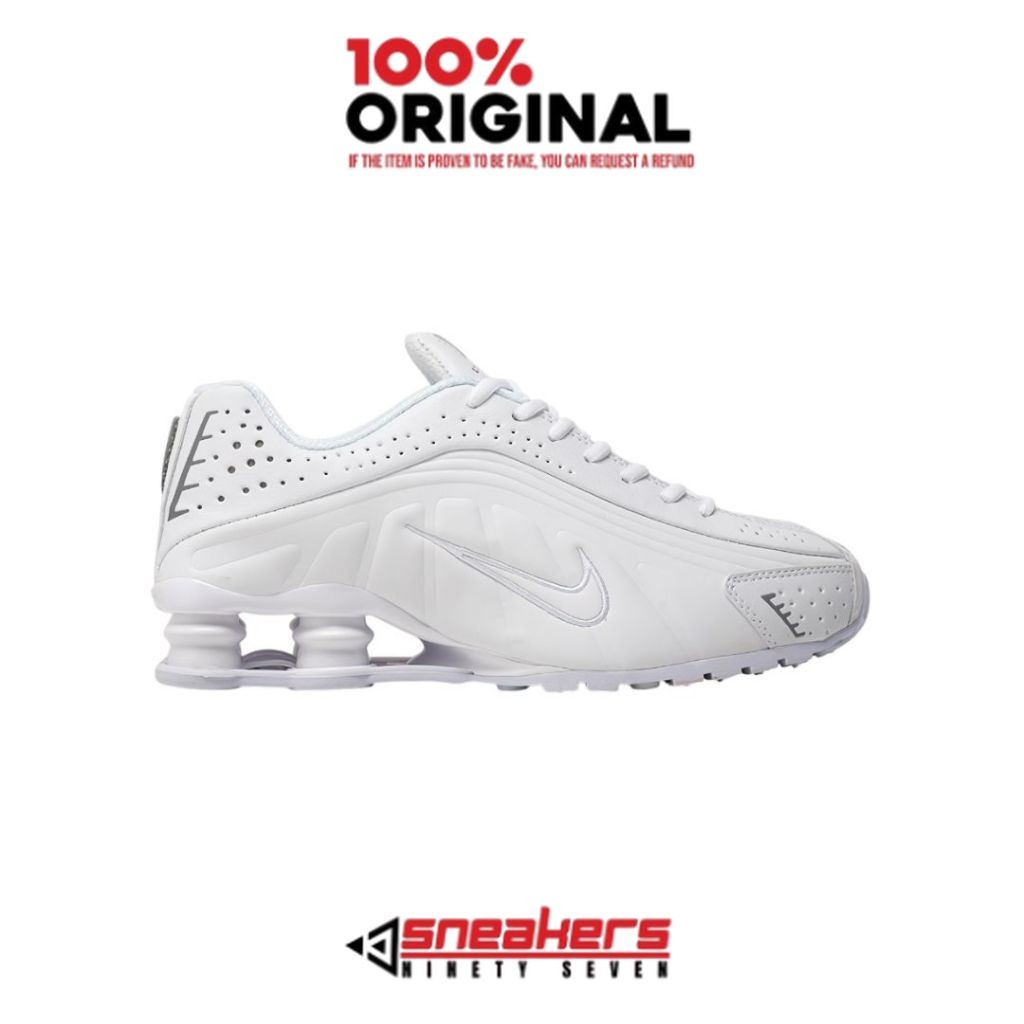 Jual Sepatu Sneakers NIKE SHOX R4 TRIPLE WHITE Original | Shopee Indonesia