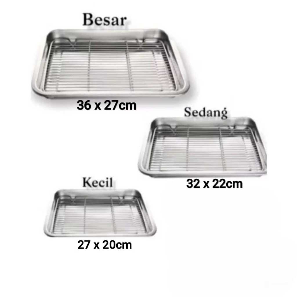 Jual Nampan Colling Rack Stainless Wadah Minyak Peniris Makanan ...