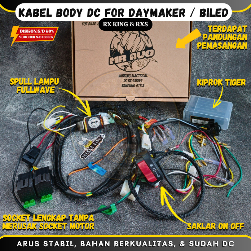 Jual Kabel body DC FullSET FOR BILED Daymaker Motor MODIF Motor RX KING ...