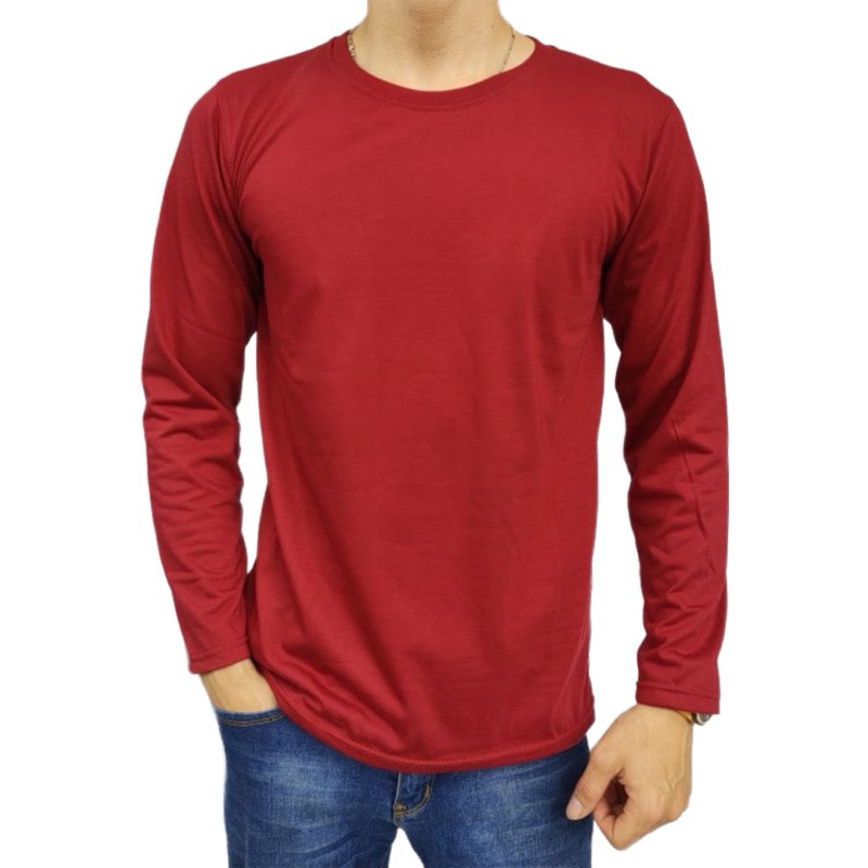T-Shirt Lengan Panjang Lilac Maroon