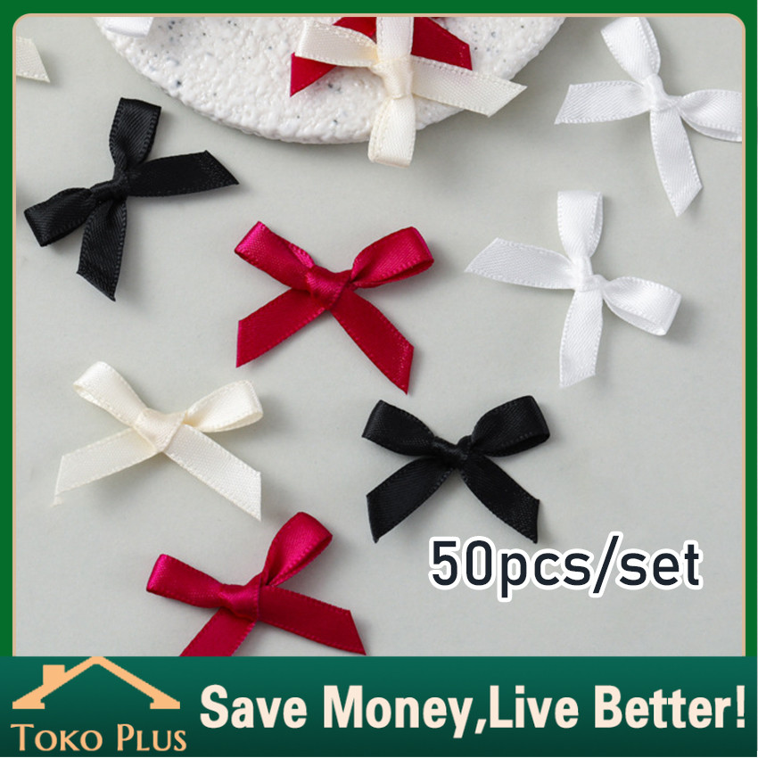 Jual (isi 50 pcs) Mini Satin Bow Ribbon Brooches Colorful Cute Bow