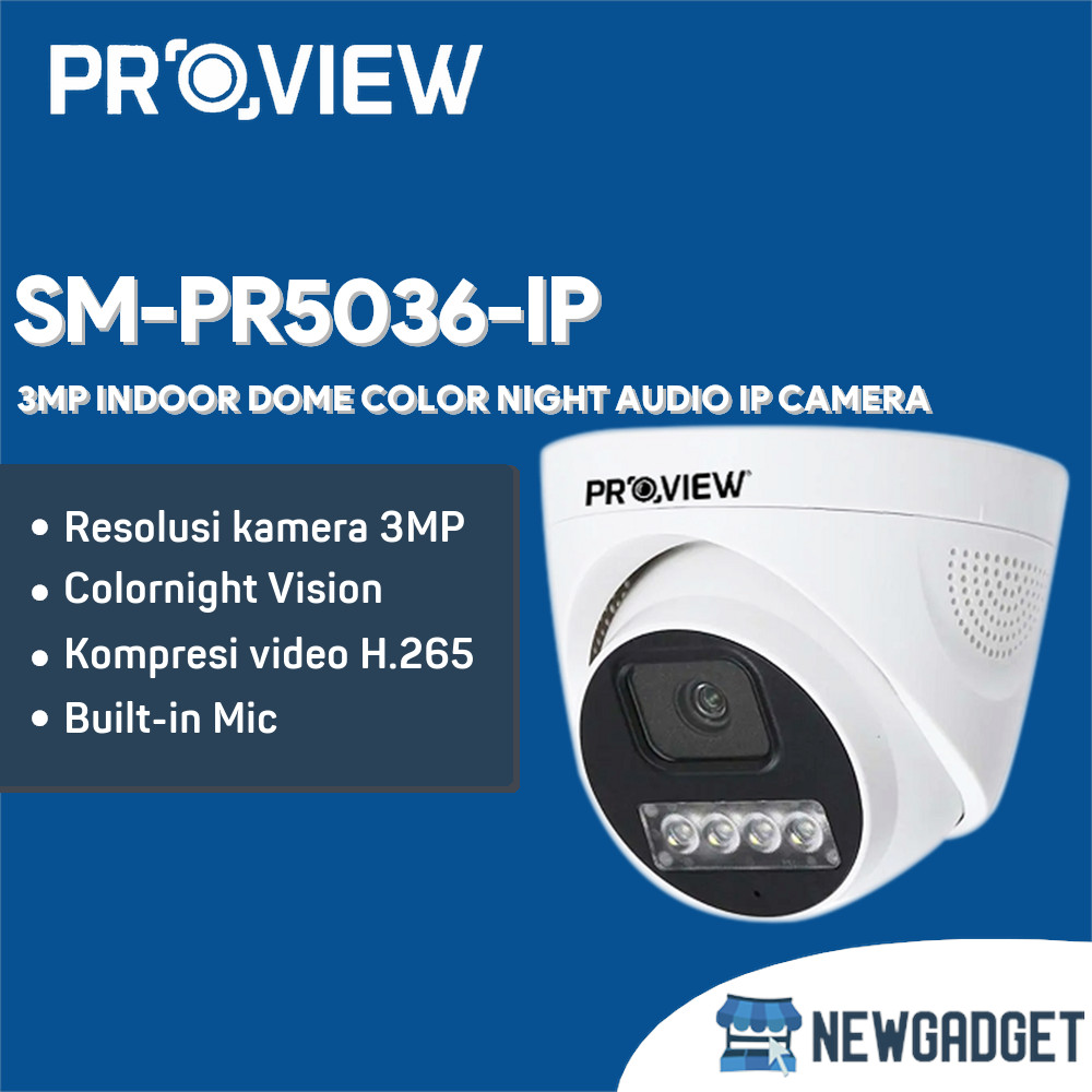 Jual PROVIEW SMPR5036IP 3MP INDOOR DOME COLOR NIGHT VISION AUDIO