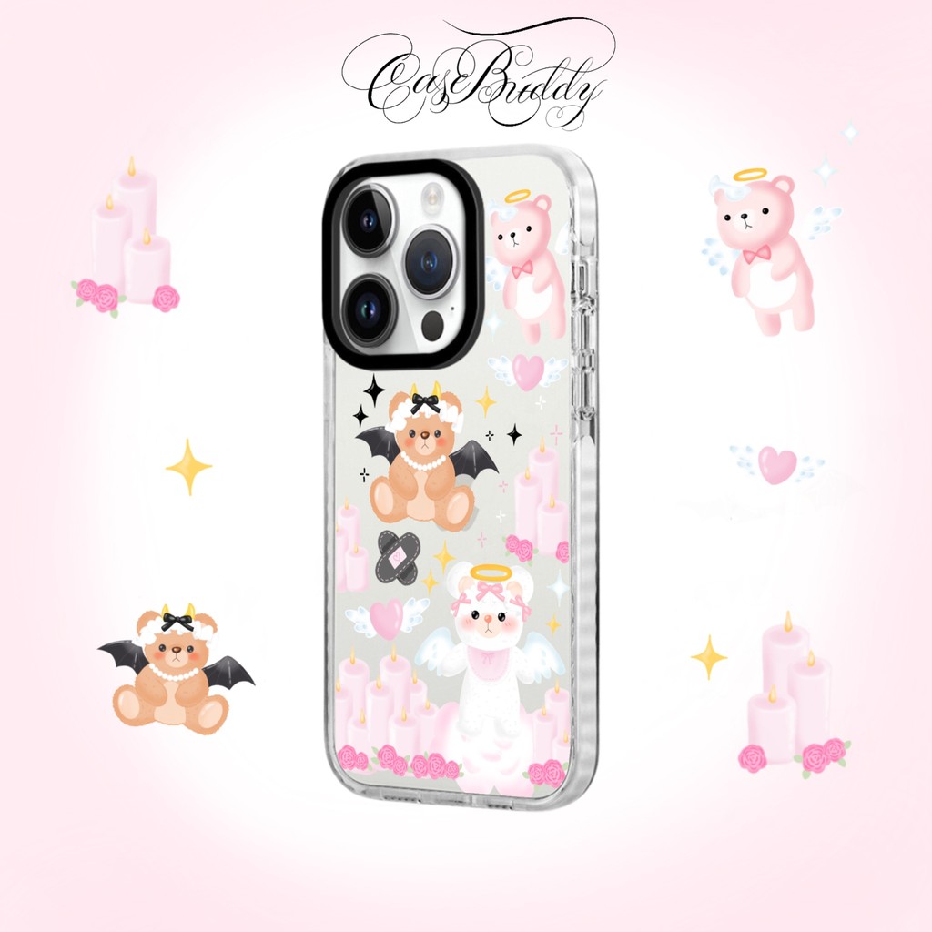 Jual Premium bumper case - Case custom cute angel and devil teddy bear ...
