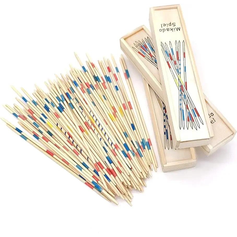 Jual 1pcs Wooden Classic Pick Up Sticks Game with Instruction ...