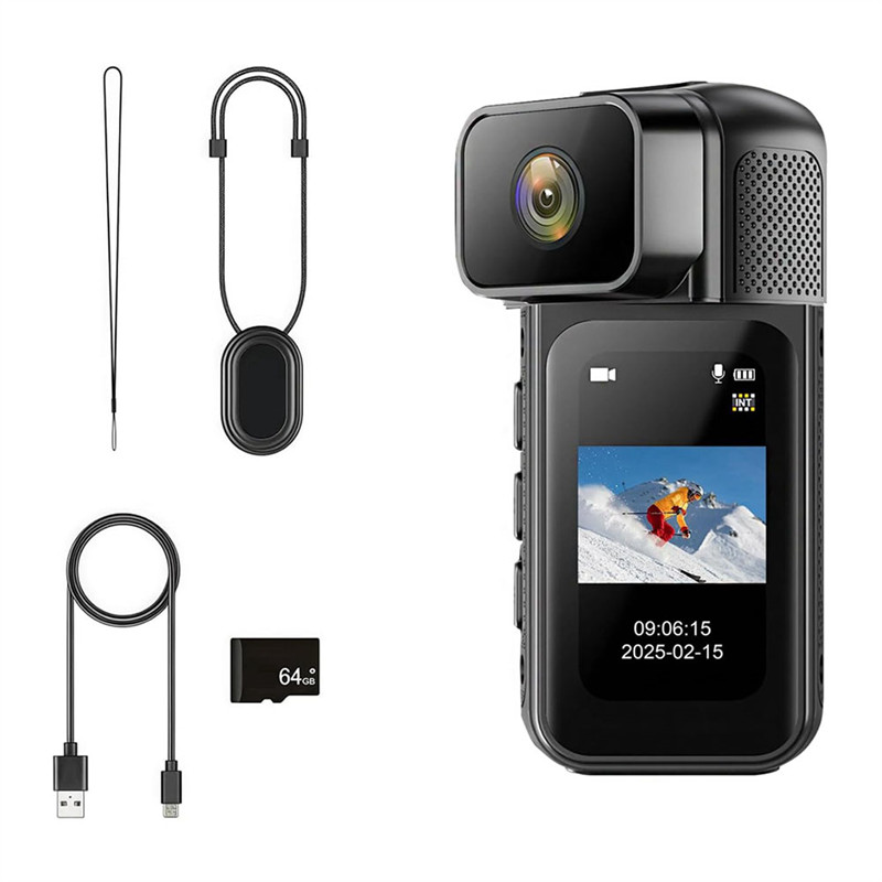 Duimactiecamera – 2.7K UHD, 1,5 Inch Scherm, 180° Lens, WiFi-app, 180 Minuten Batterij, Voor Reizen En Werk 2 miniatura