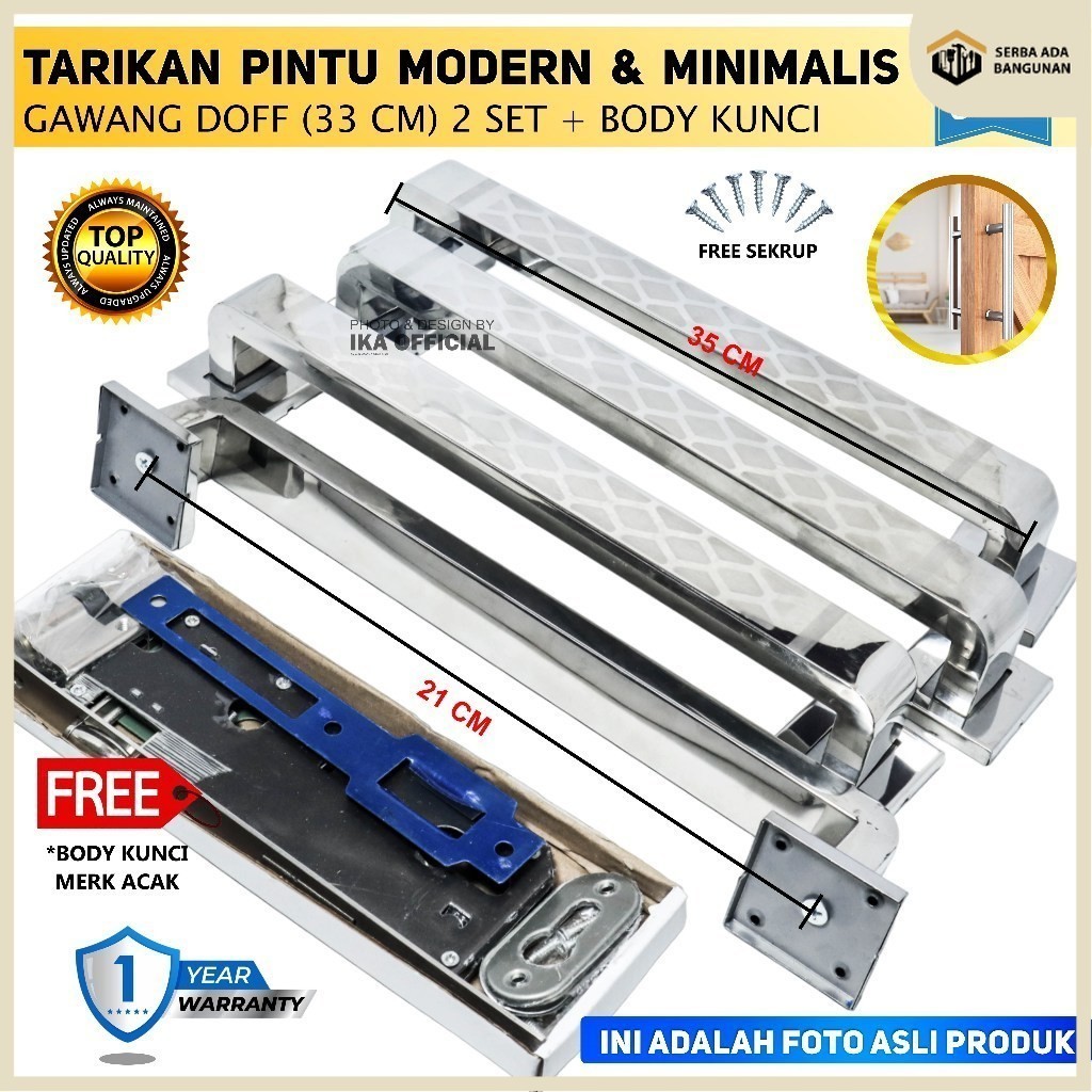 Jual SAB HANDLE PINTU RUMAH 33 CM STAINLESS ANTI KARAT MEWAH MINIMALIS ...