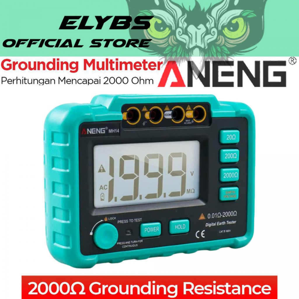 Jual Multimeter Ukur Hambatan Resistansi Tanah Digital Tester Grounding ...