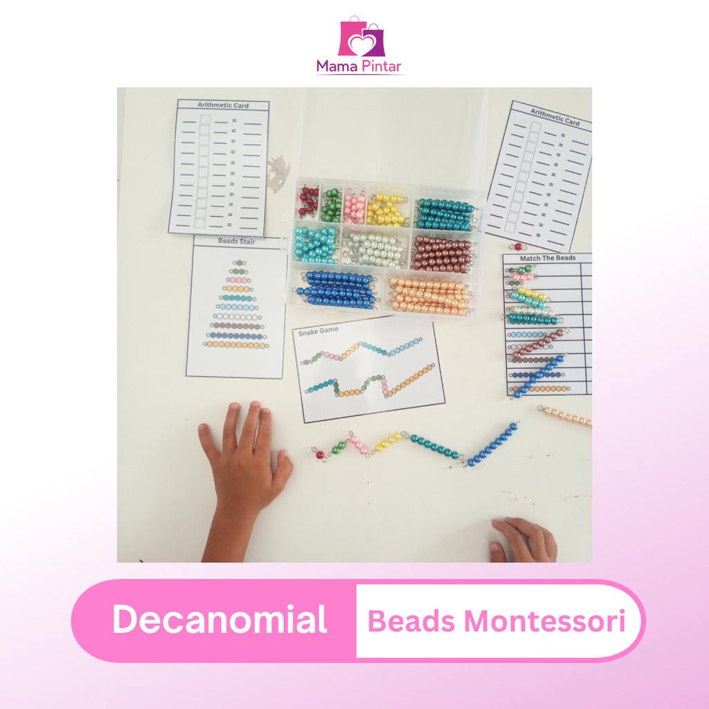 Jual Montessori Decanomial Math Beads Belajar Berhitung Matematika Anak ...
