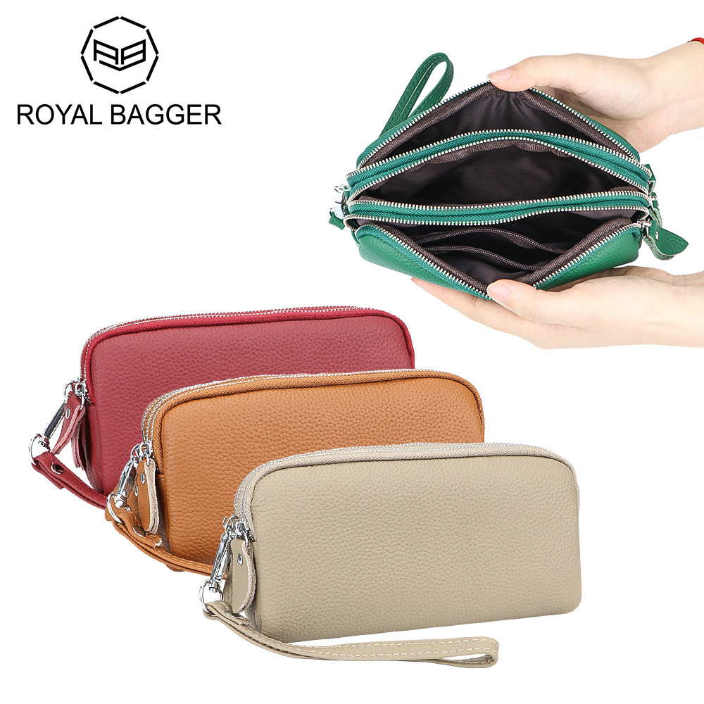Royal Bagger RFID Portemonnee Met Sleutelhanger, Echt Lederen Multi