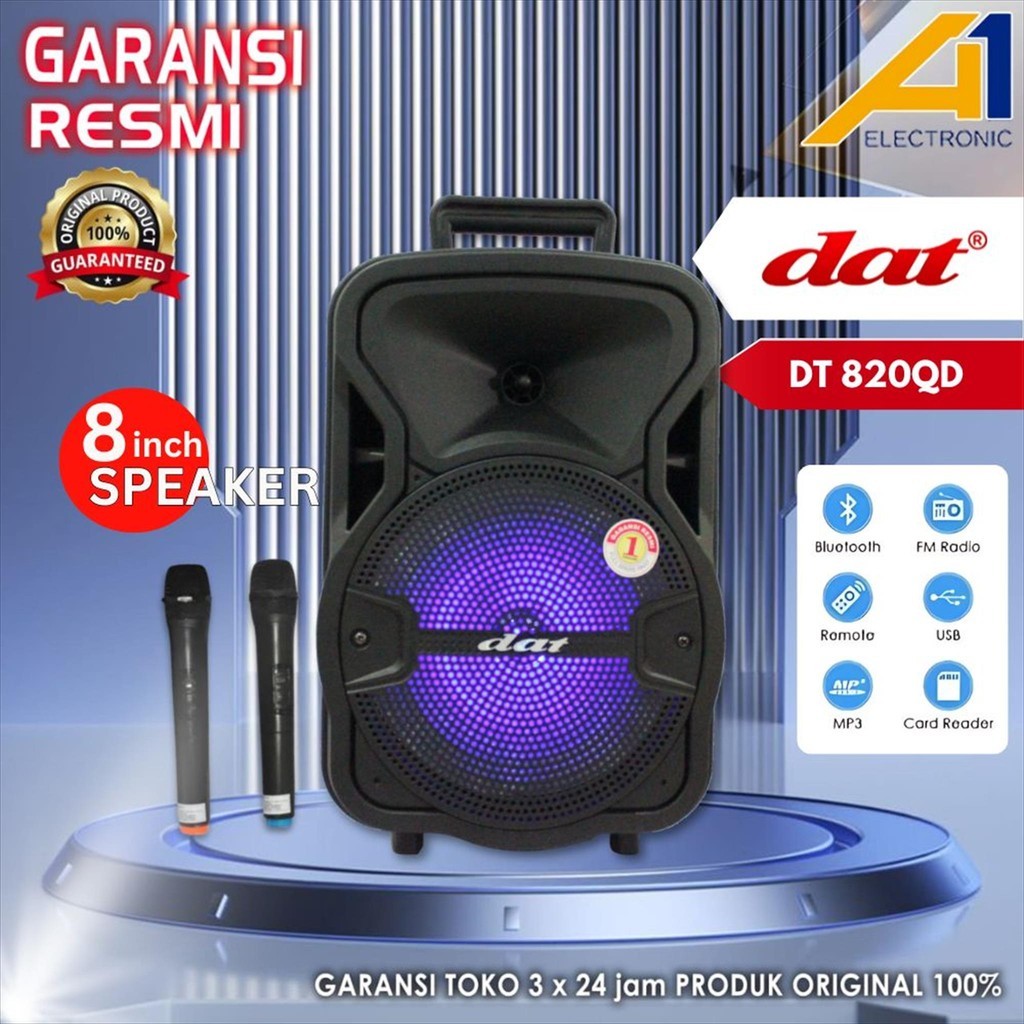 Jual Dat Speaker Portable DT820 QD / DT 820QD Speaker Trolley Bluetooth ...