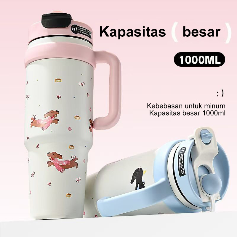 Jual Botol Minum Stainless Vacuum 1000ml Portable Tumbler Besar Tahan ...