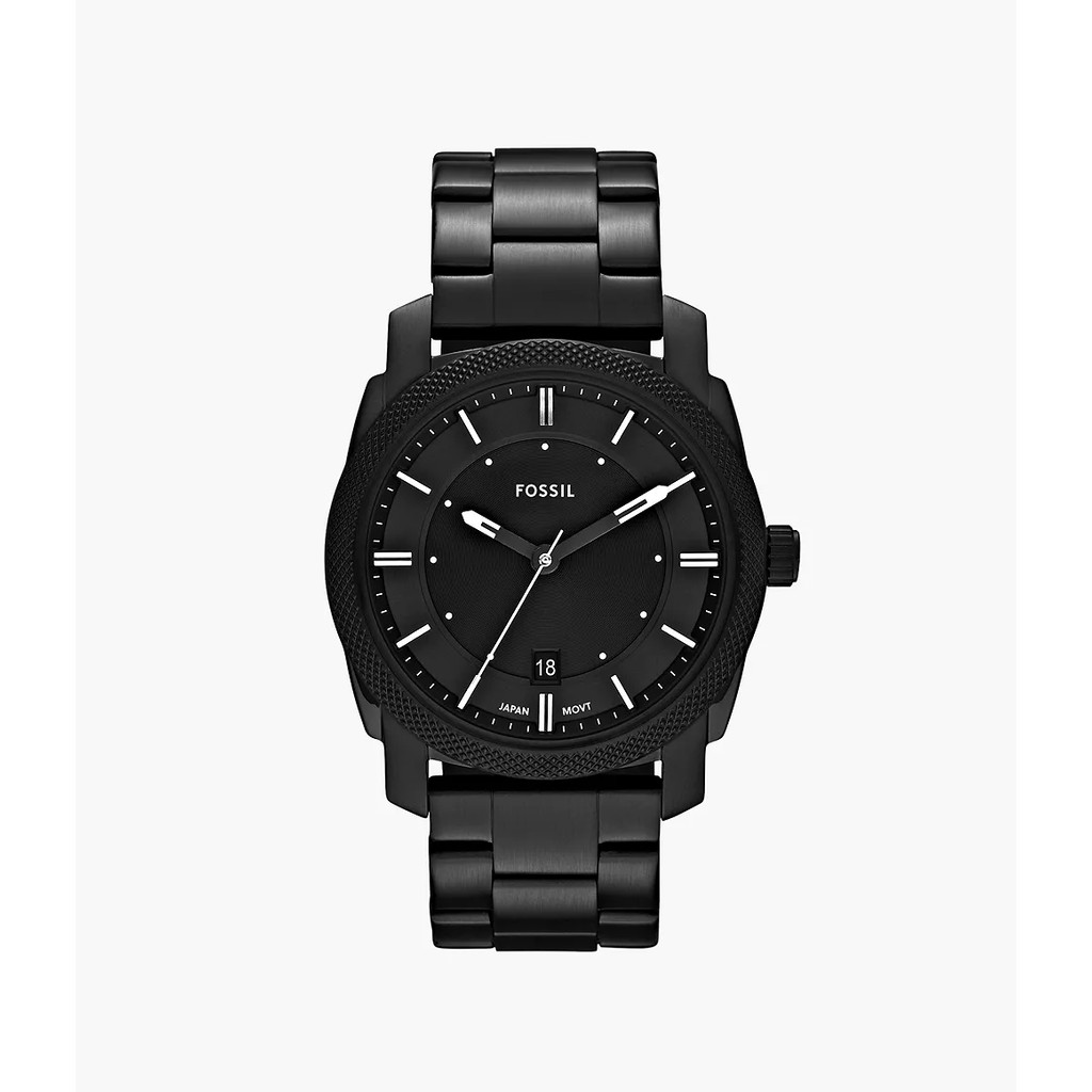 Fossil Machine Black Dial Black Steel Strap Watch for Men - FS4775