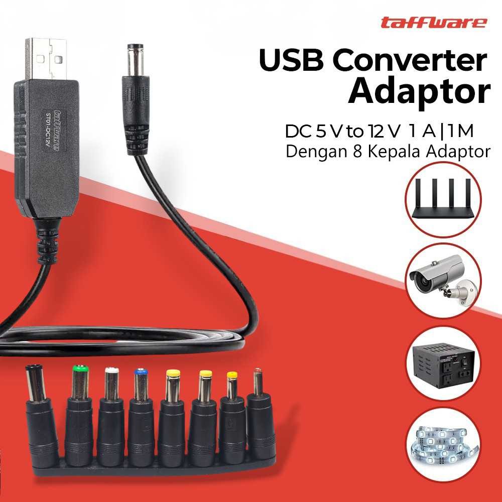 Jual Taffware USB Converter Adaptor Power Boost DC 5V to 12V 1A 1M 8 ...