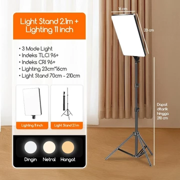 Bonkyo Lampu Foto Led Lampu Lighting Lampu Sorot Lighting Studio Tripod Lampu Konten Kreator