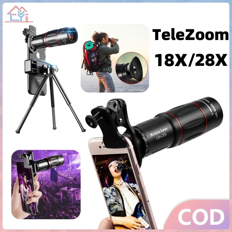 Jual 【COD】 28X Lensa Tele Zomm HP Lens Kamera TeleZoom 18x25 Universal ...