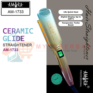 ( ) AMARA AM 1733 Ceramic Glide Floating Plate Hair Straightener Catokan Rambut MY