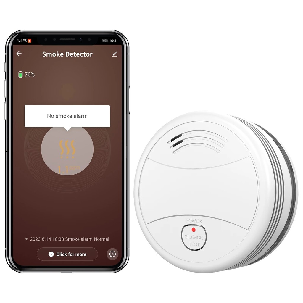 Jual WiFi Smoke Alarm Tuya Smart Life Fire Protection Smokehouse Alarm ...