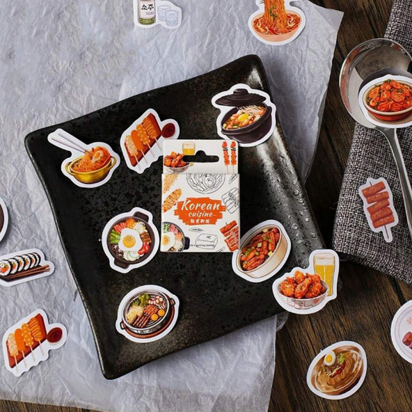 Jual Sticker Pack Isi 46 Lembar KOREAN CUISINE Scrapbook Journal Stiker ...