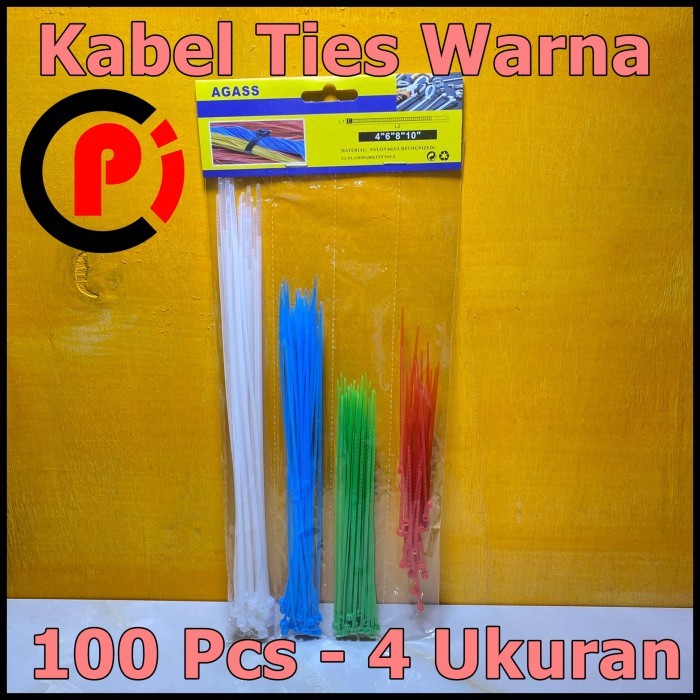 Jual Kabel Tie Set 100 Pcs 4 Ukuran CABLE TIES 4 6 8 10 Inch WARNA ...
