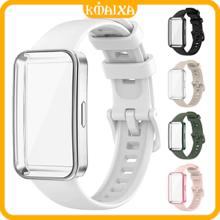 TPU Case Strap for Huawei Band 10 9 8 Strap Soft Replacement Watchband Bracelet With Screen Protector Cover Case Band for Tali Jam Tangan Smartwatch Huawei Band 8 9 10 NFC Accessories
