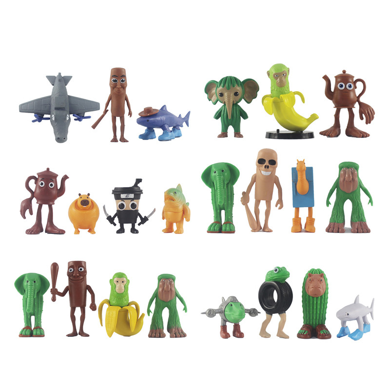 10 Figuras Tung Tung Sahur – Animales Locos Y Surtidos Para Coleccionar (2-9 Cm)