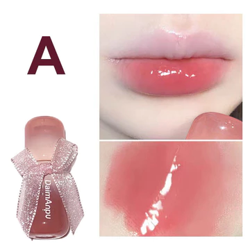 DAIMANPU Lip Gloss Iced Tea Lip Glaze Glass Jelly Tint Lipstik Glossy Water Mirror Lip Glaze