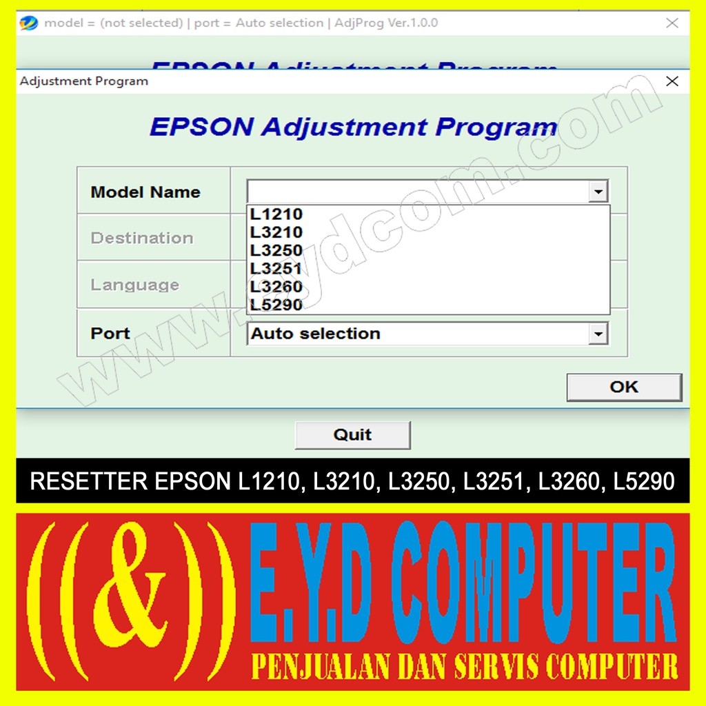 Jual PROMO RESETTER EPSON L1210, L3210, L3250, L3251, L3260, L5290 ...