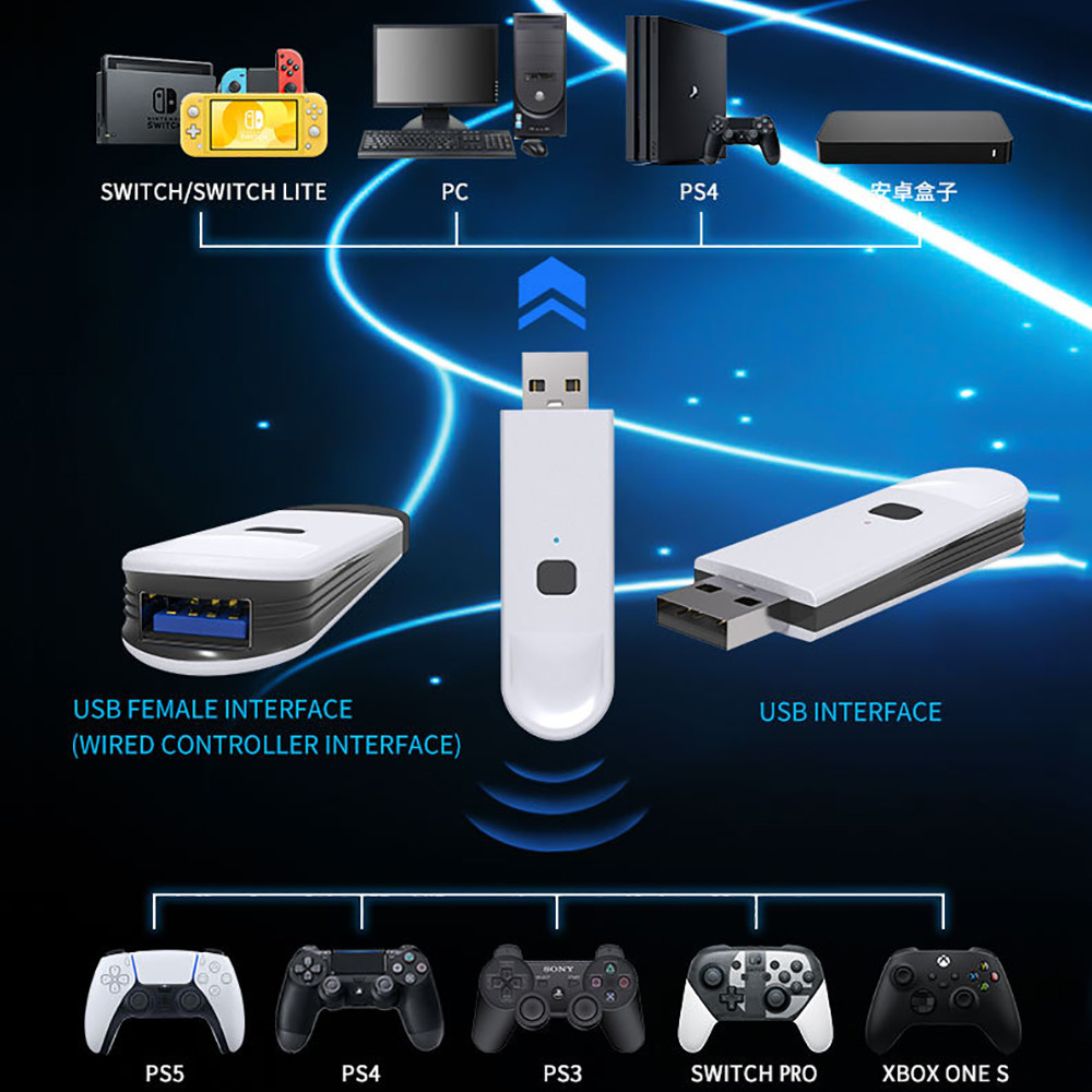 Jual NEW Adapter USB Receiver For PS3/PS4/PS5/XBOX ONE S/SWITCH PRO ...