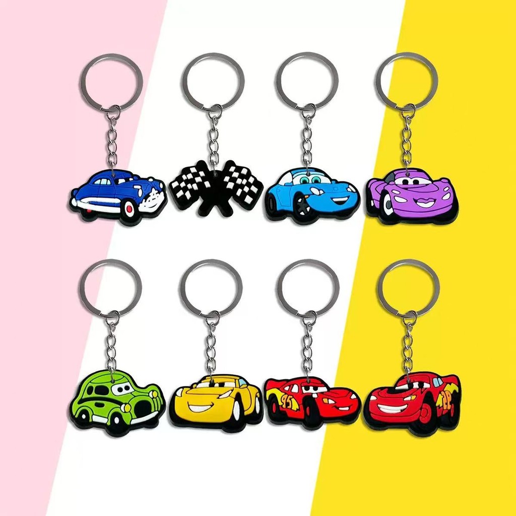 Jual 8pc Disney Pixar Lightning McQueen Keyain Cute Cartoon Metal Car ...