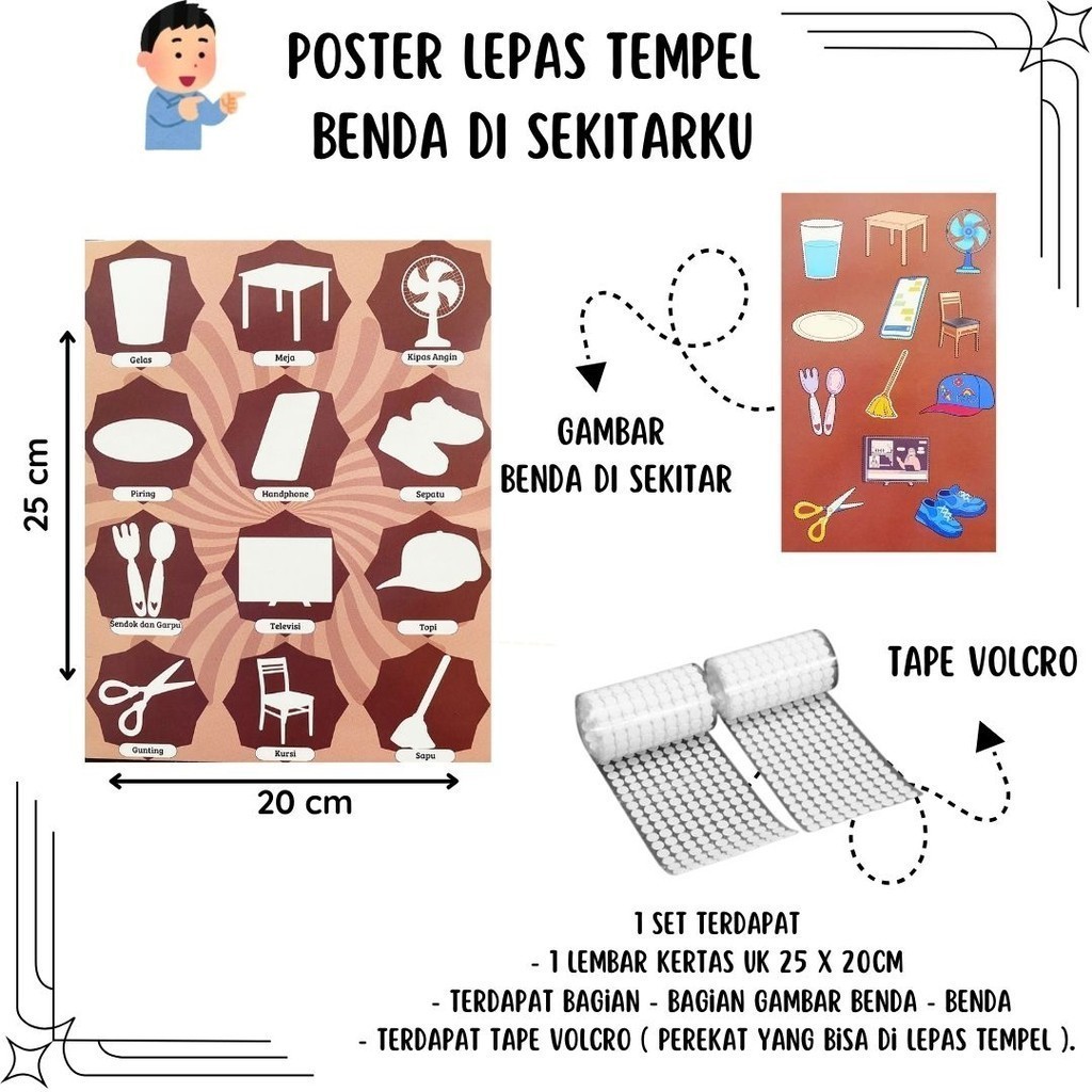 Jual Poster Interaktif - Poster Lepas Tempel Benda Di Sekitarku ...